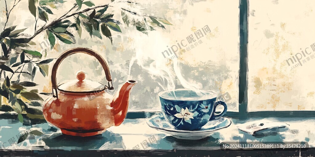 插畫(huà)上茶