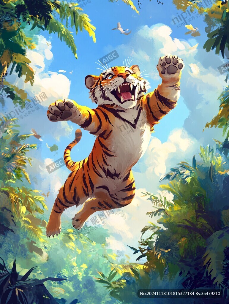 虎元素插畫