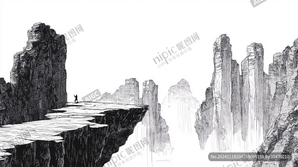 雁蕩山插畫
