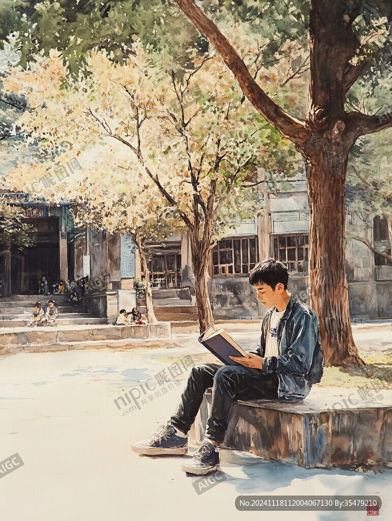 廣西大學水彩彩繪插畫