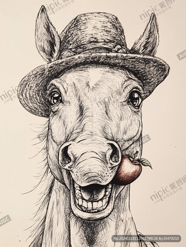 手繪插畫馬
