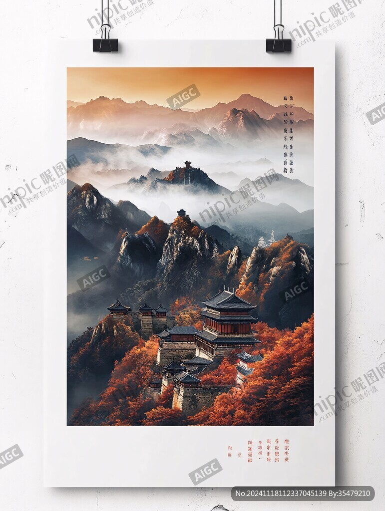 旅游海報望煙樓地標