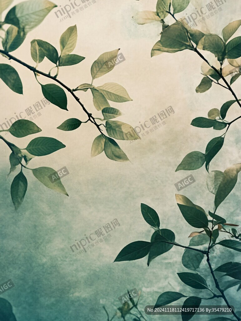 唯美枝葉背景