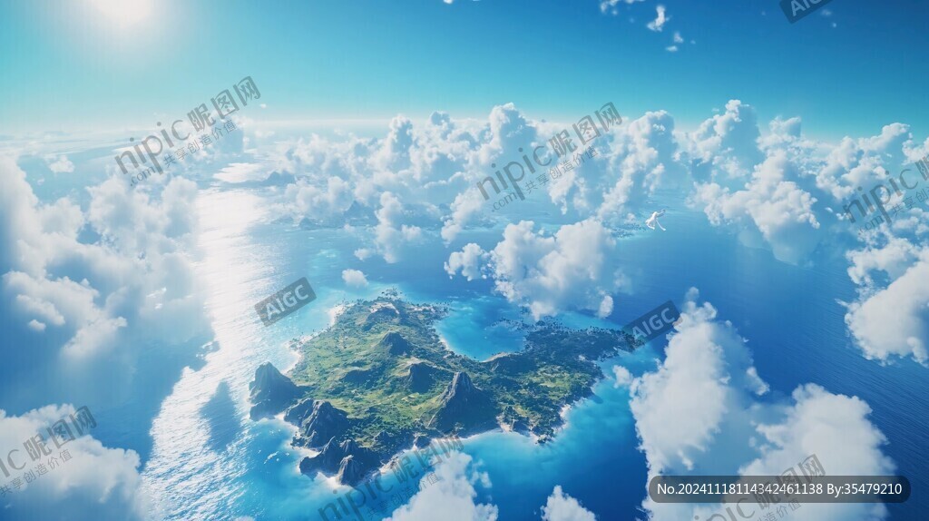 3d云海懸浮小島