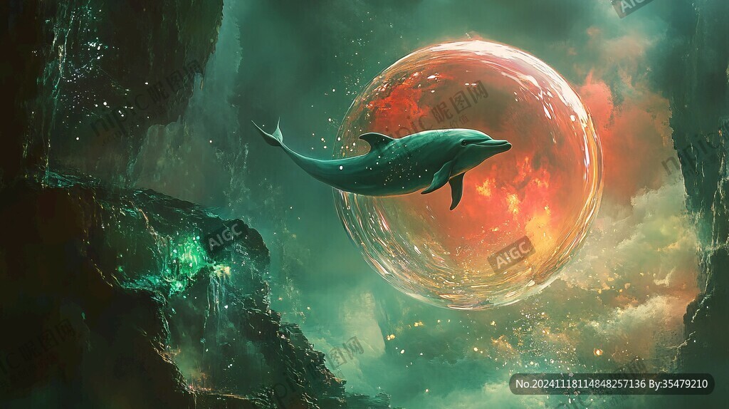 夢幻鯨魚背景