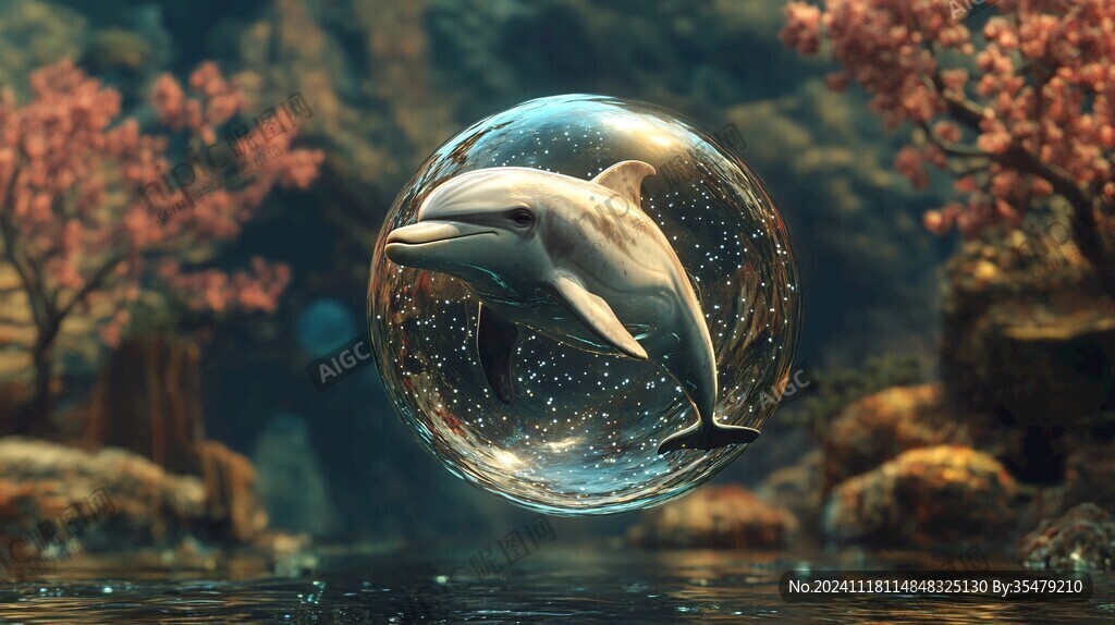 3d海豚壁畫