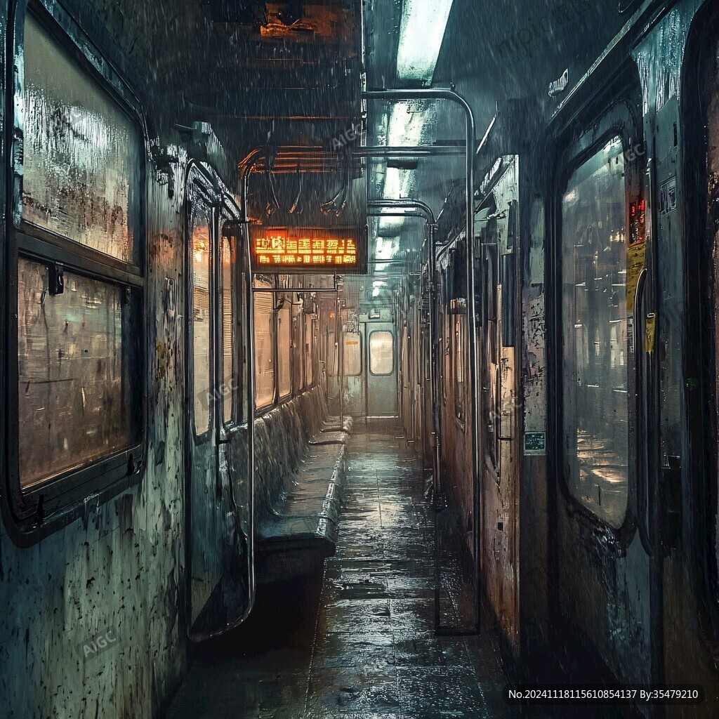 雨中車站月臺