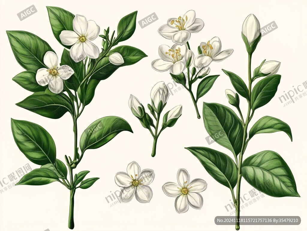 手繪茉莉花