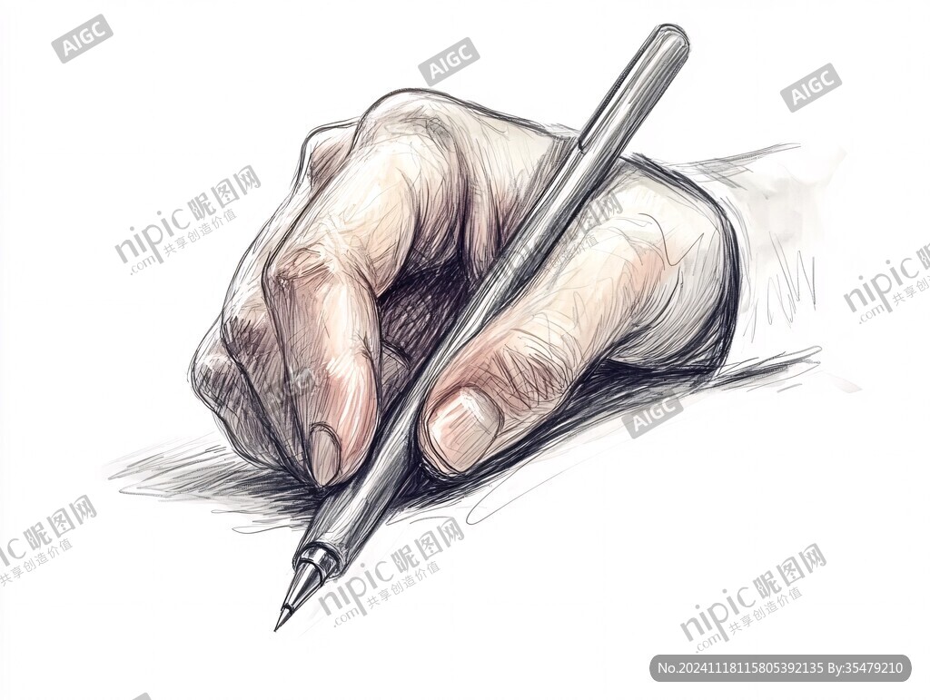 拿筆手素材
