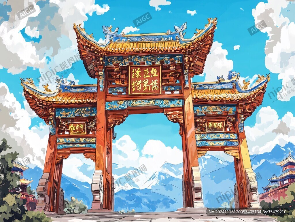 金馬碧雞坊插畫(huà)