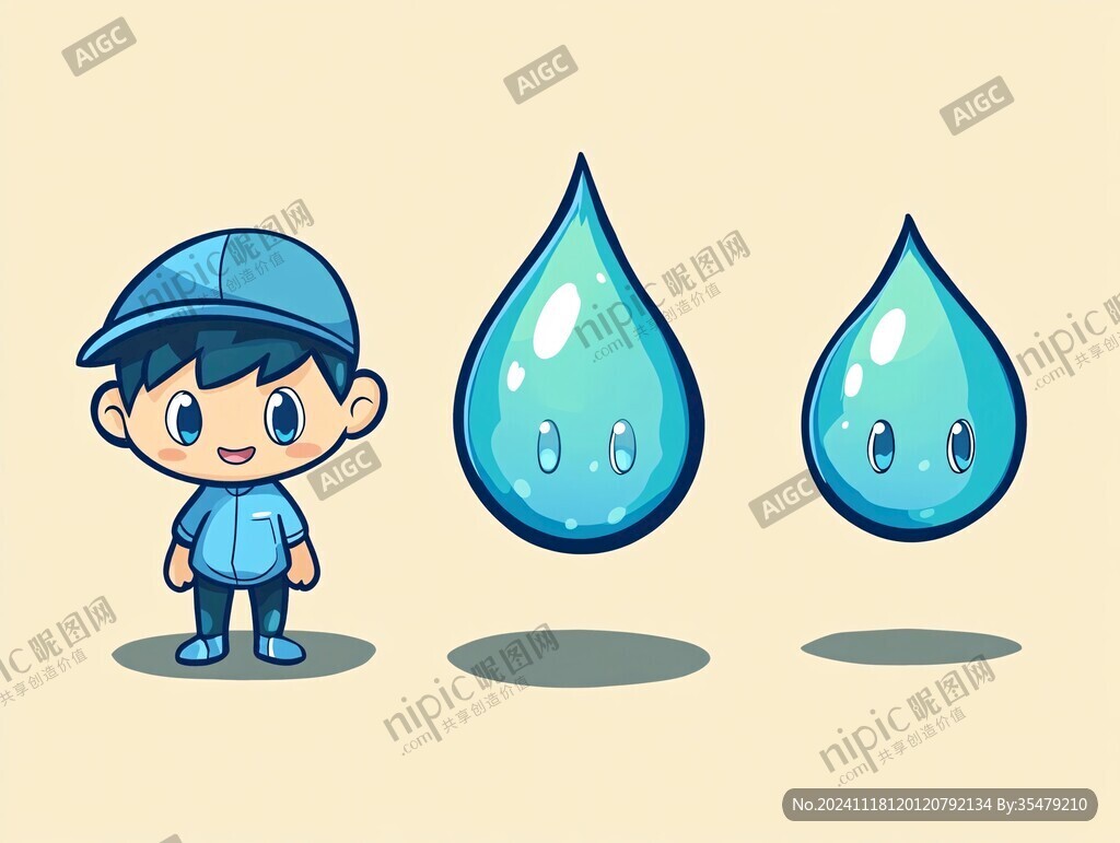 卡通吉祥物水滴形象