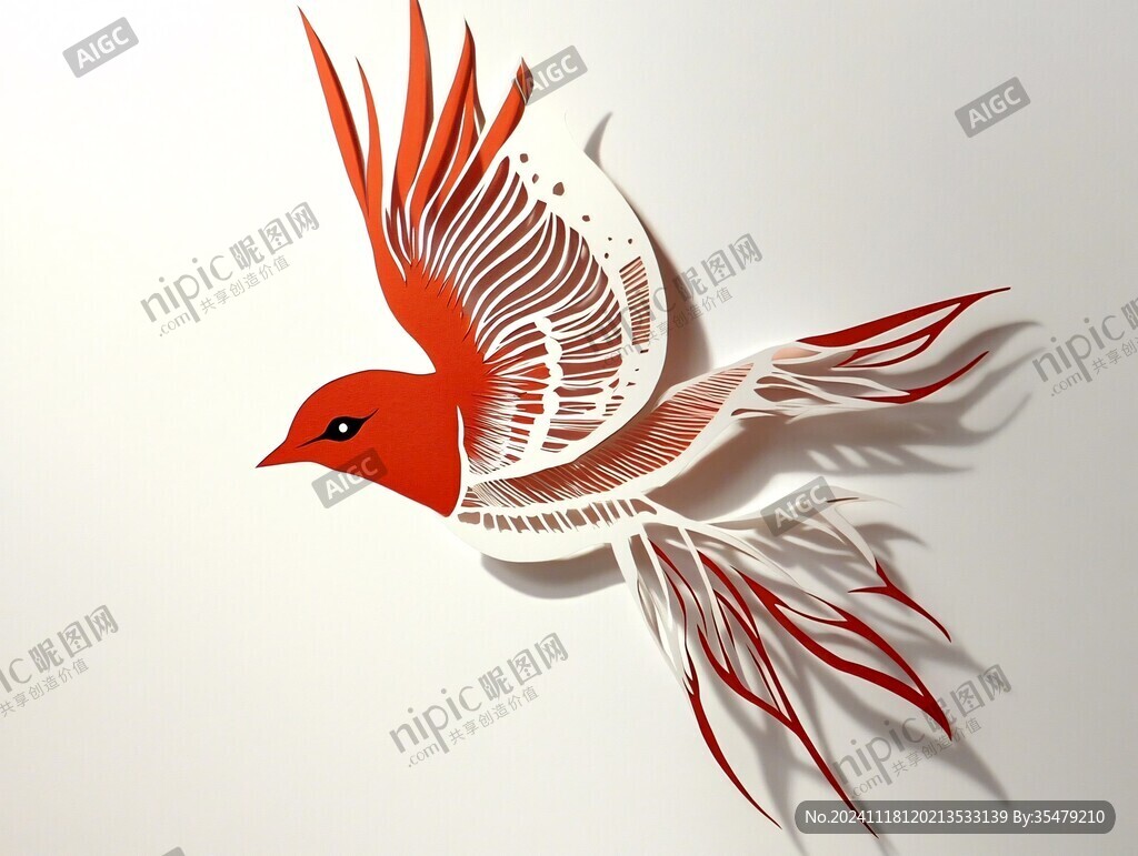 鸞鳥玄鳥朱雀禮盒插畫