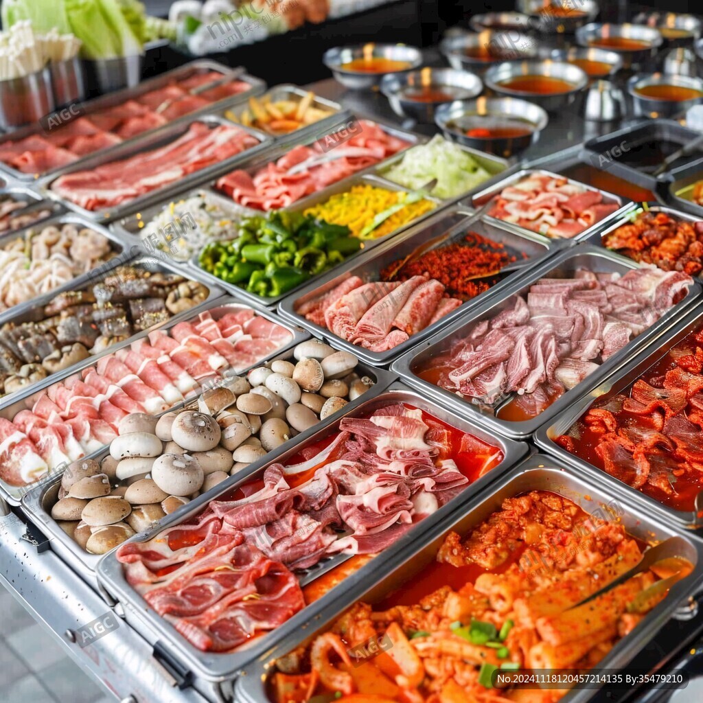 自助小火鍋烤肉菜品