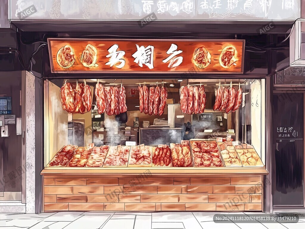腌鹵店插畫