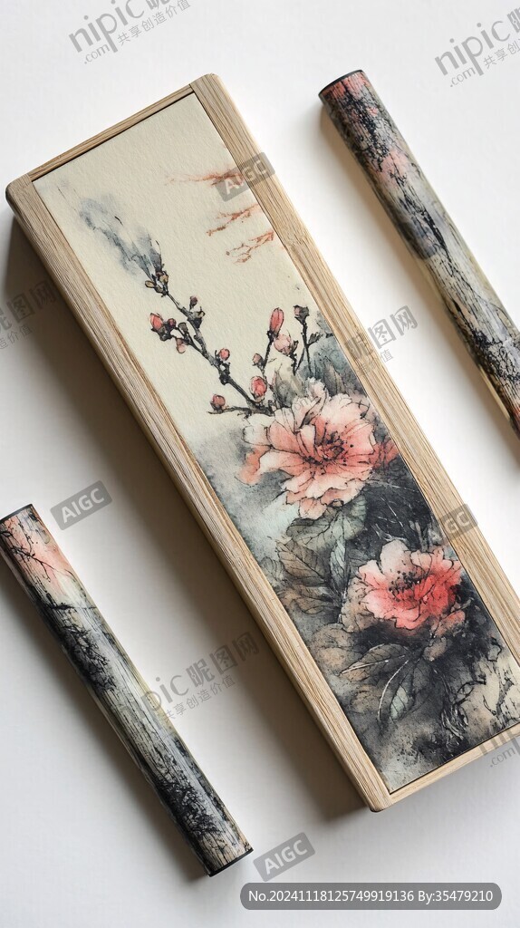 粉彩描金瓷管筆