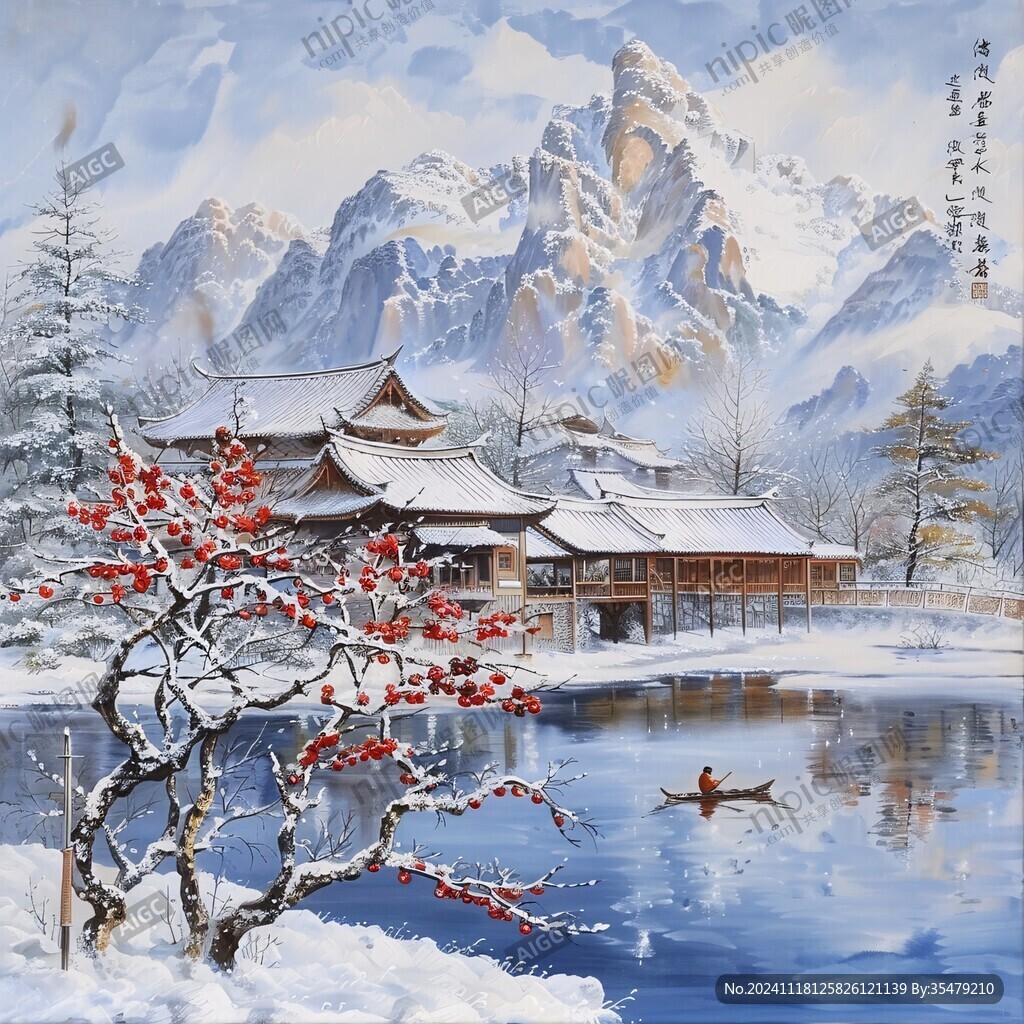 雪景立體畫