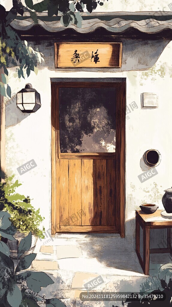 房屋門口插畫