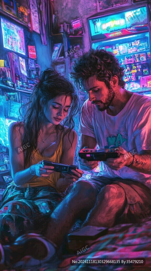 倆人的游戲插畫