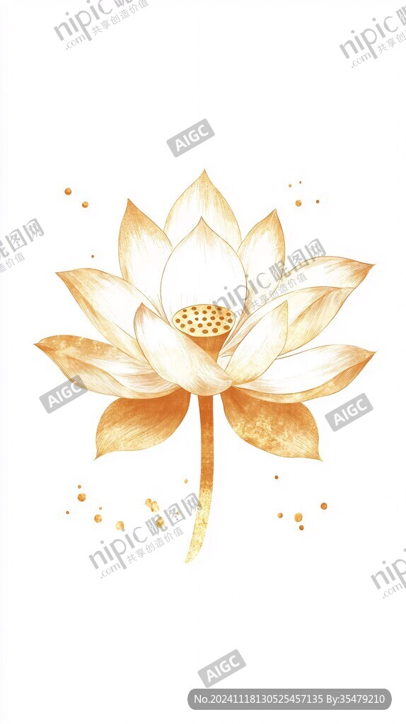 蓮花燙金素材