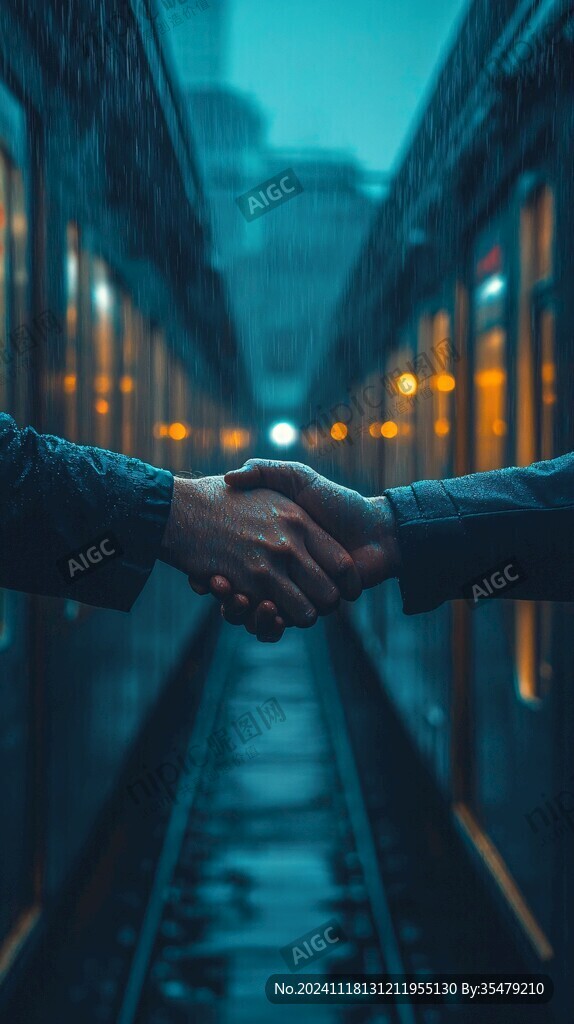 雨中車站