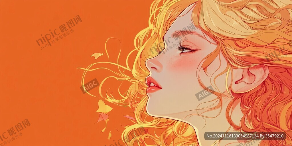 潮流插畫美女人物插畫