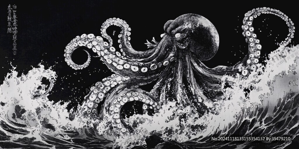 章魚(yú)手繪插畫(huà)