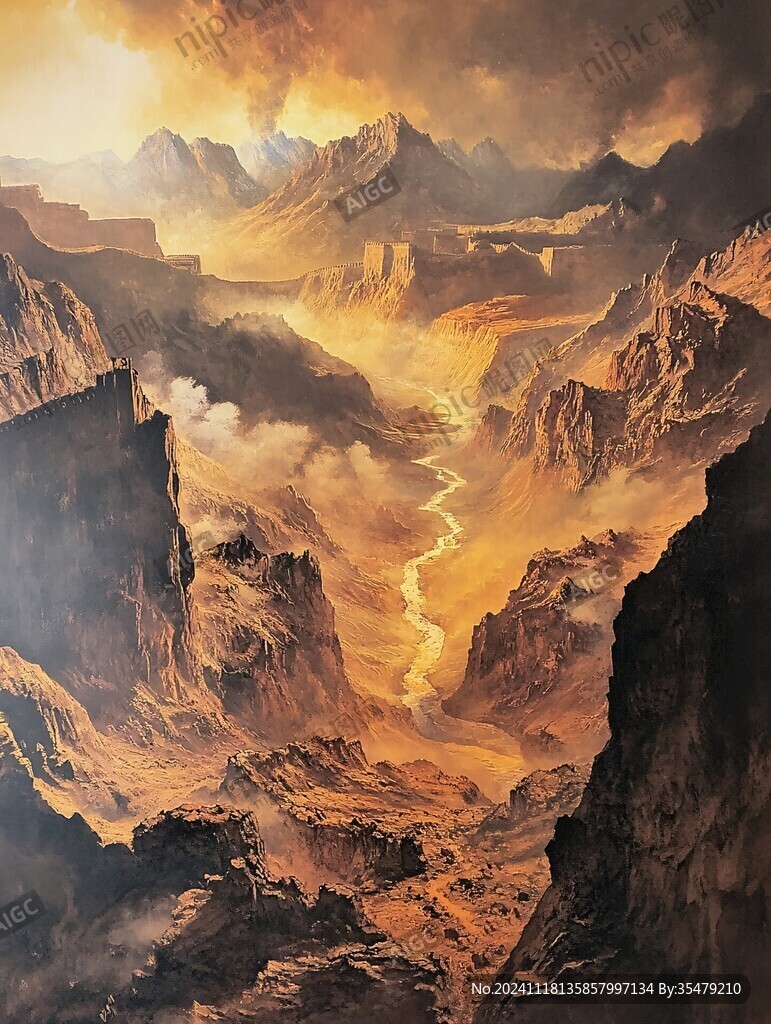 金光萬丈油畫