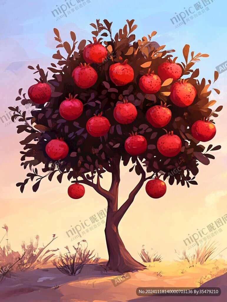 蘋果樹插畫