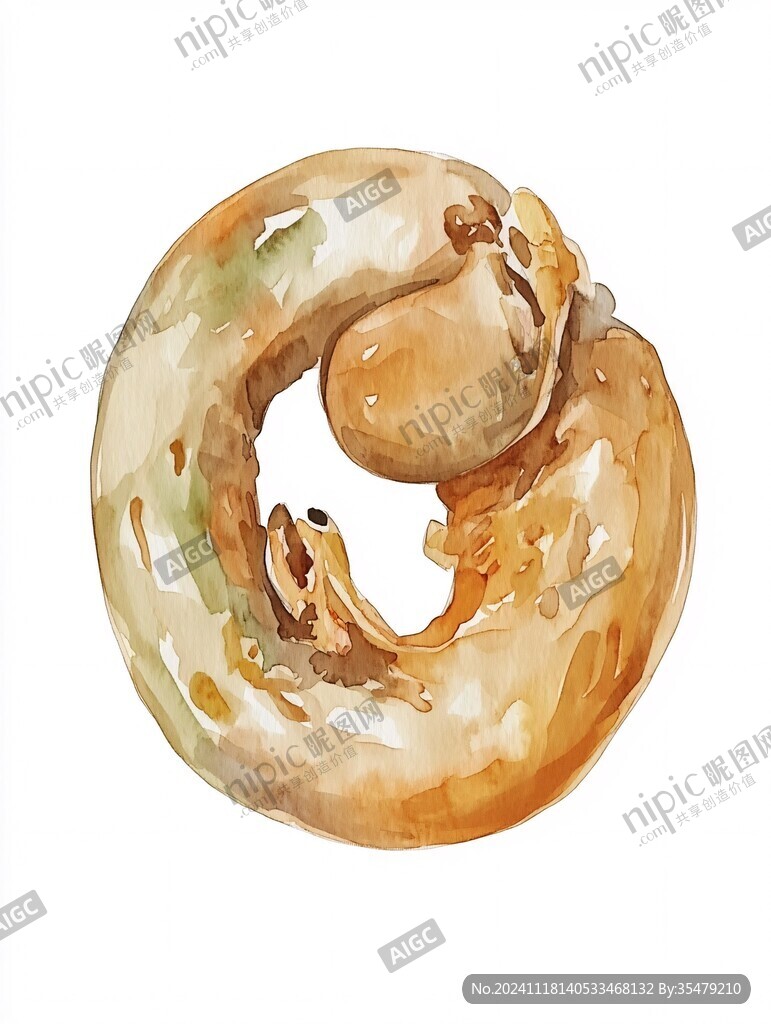豆汁焦圈兒水彩