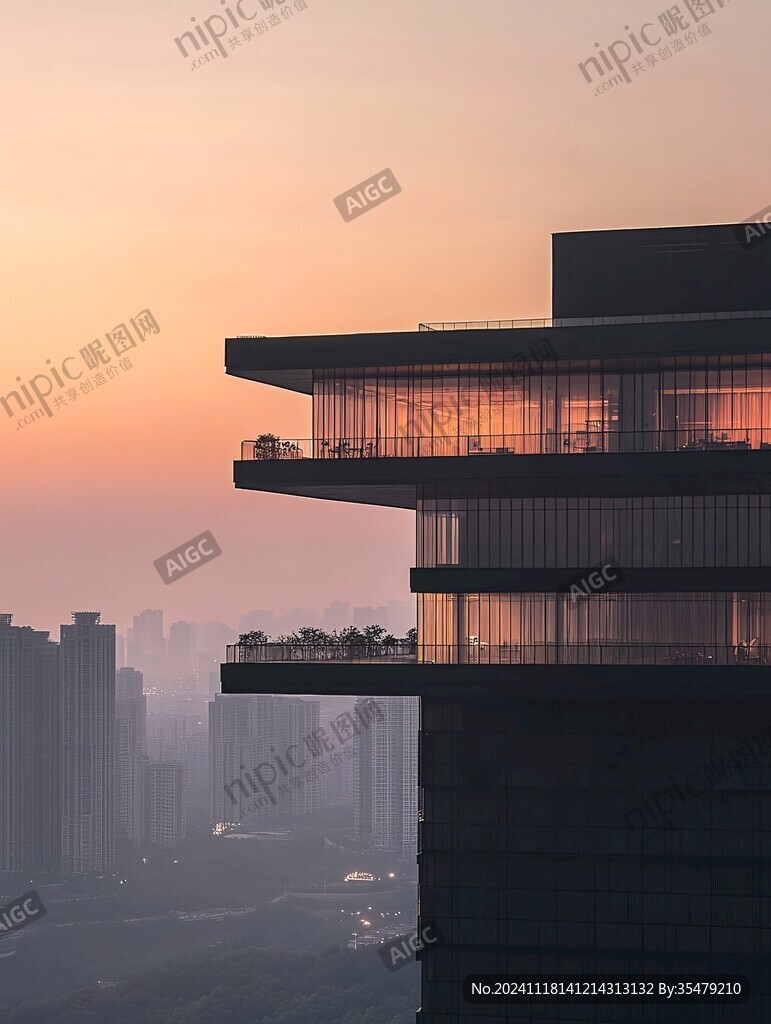 建筑風光建設傍晚