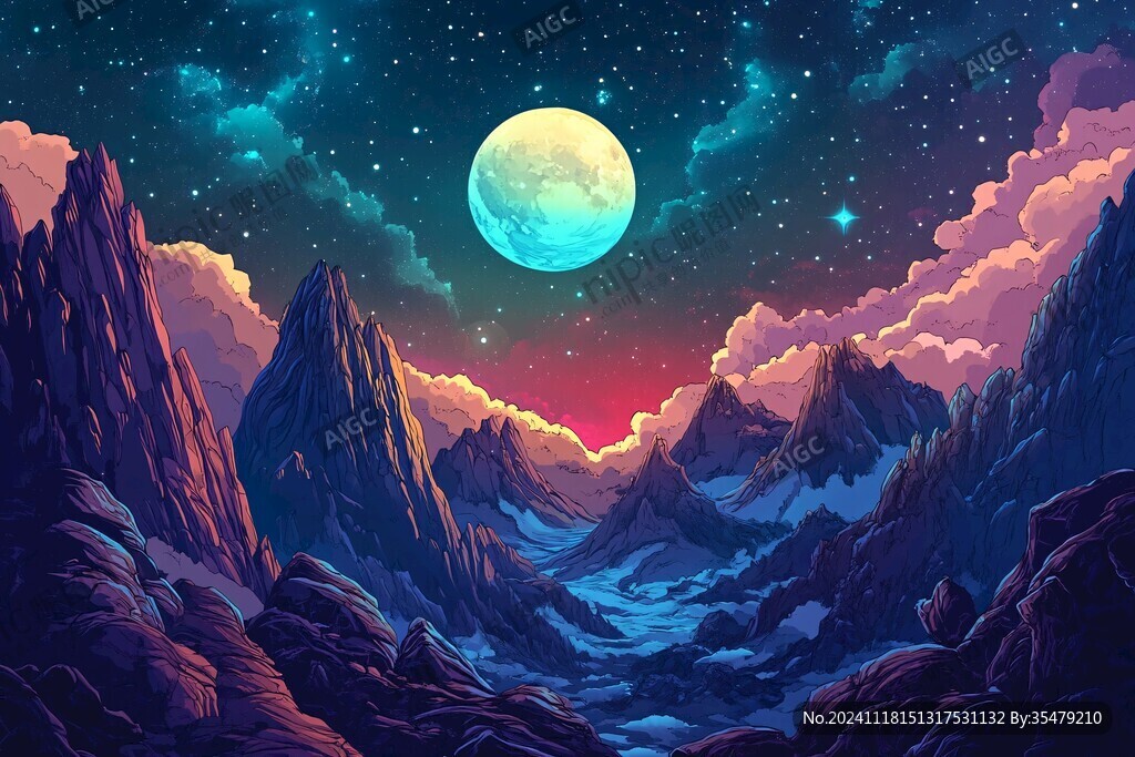 現實山景畫