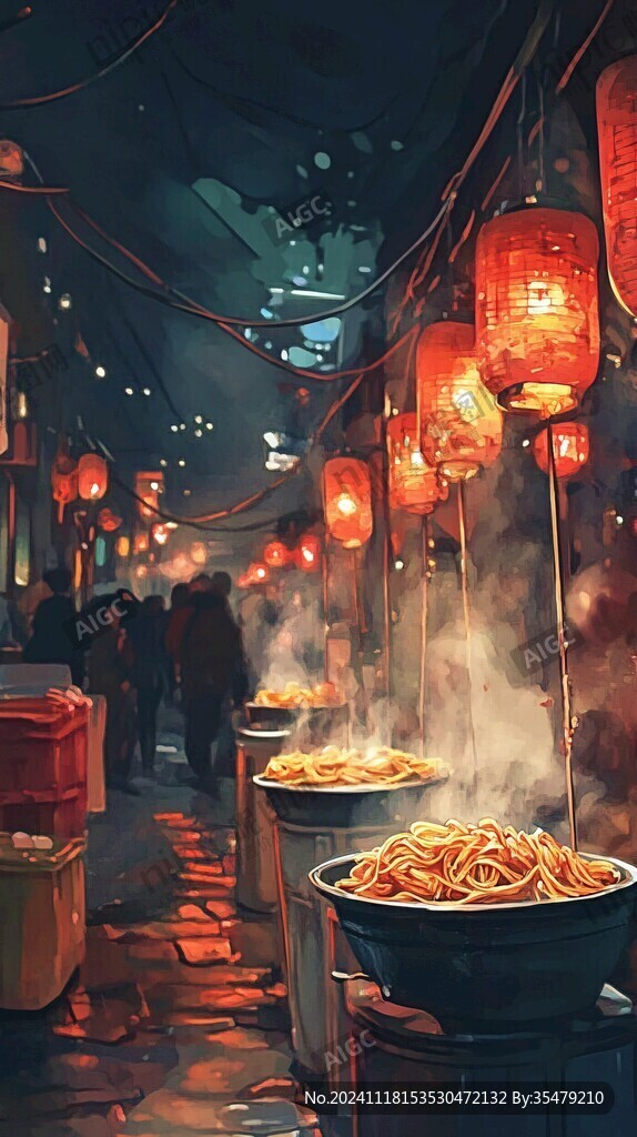 宵夜插畫