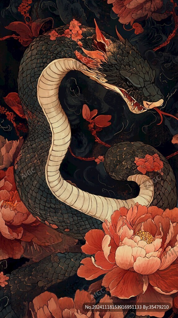 插畫龍與蛇