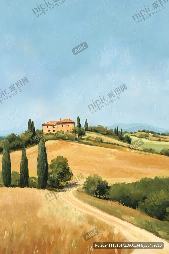 鄉村場景插畫