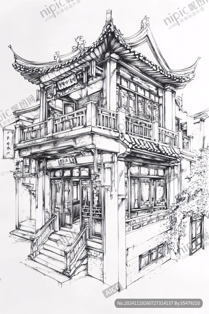 豫園手繪