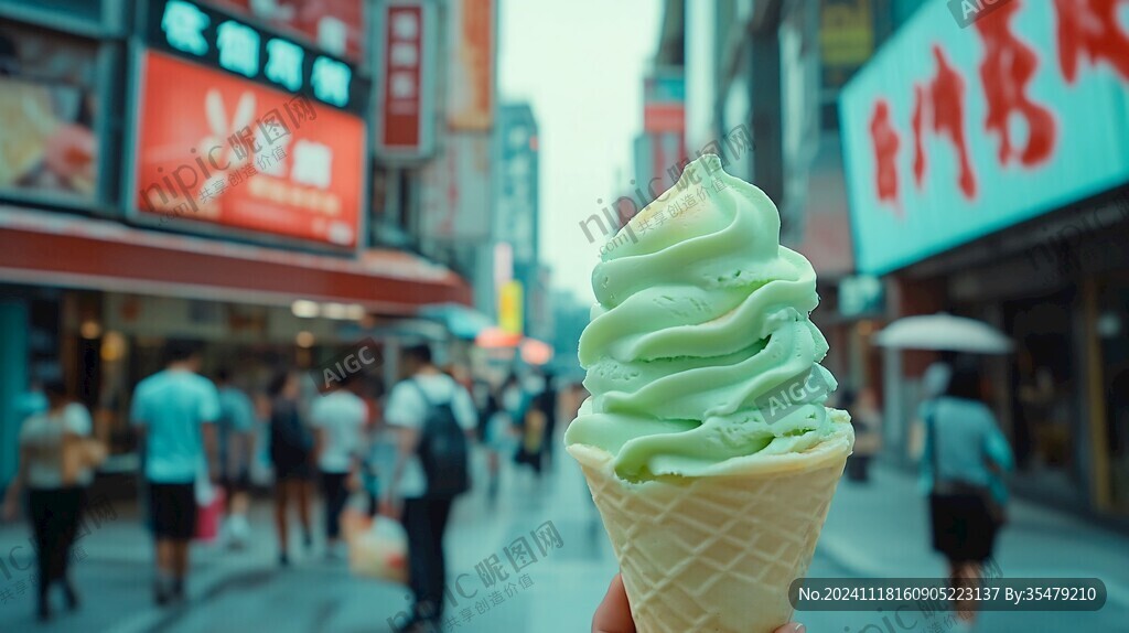 抹茶口味甜筒