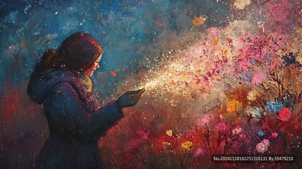 放煙花的少女