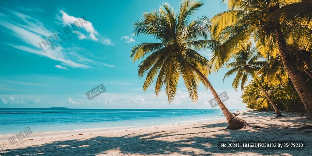 海邊風光椰樹特寫