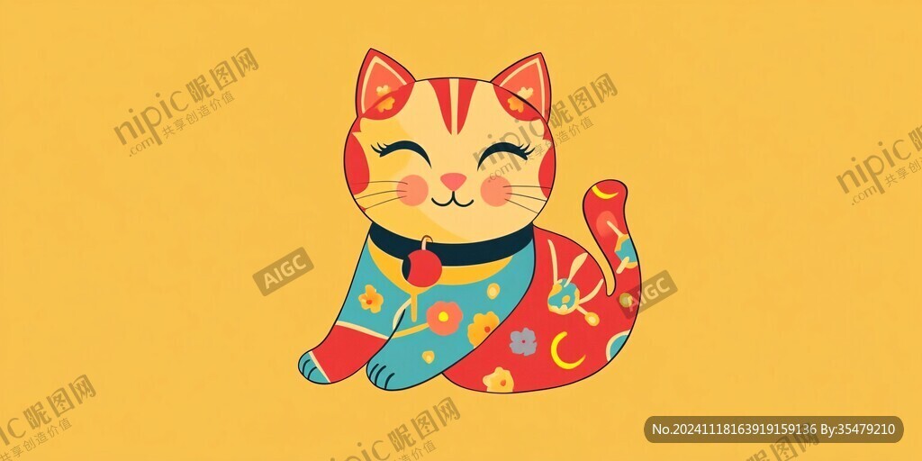 招財貓插畫設計
