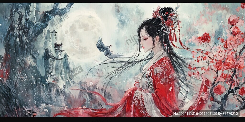 紅衣少女設計古風