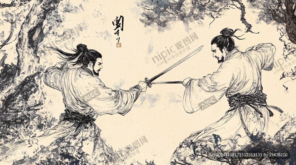 山水水墨人物功夫
