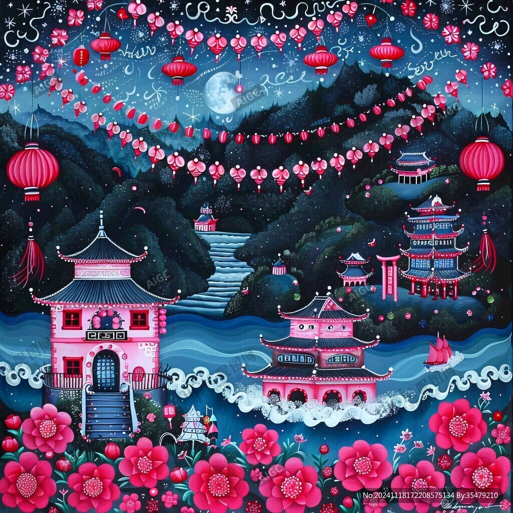 喜慶風(fēng)插畫(huà)