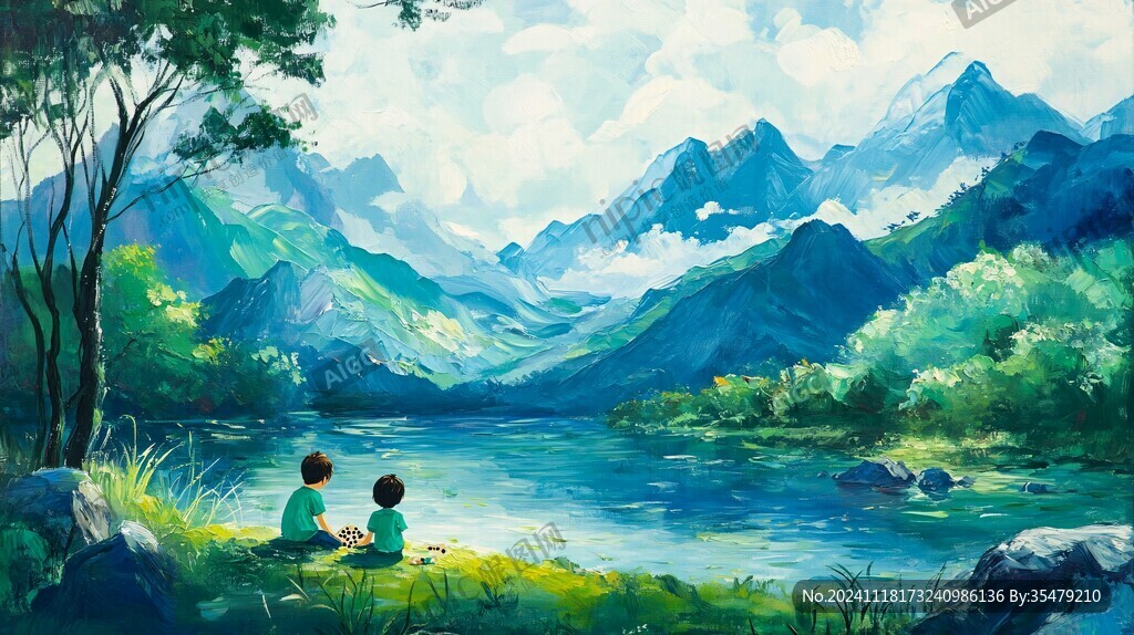 聚會(huì)露營小伙伴小溪