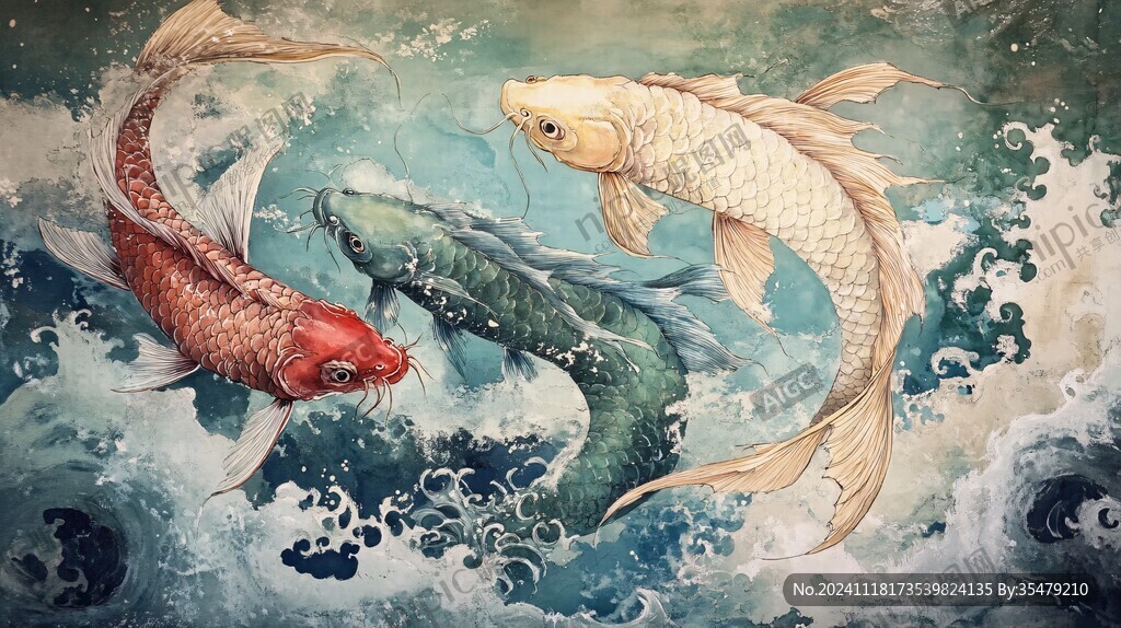 錦鯉插畫
