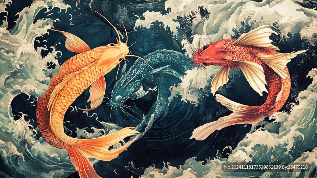 轉(zhuǎn)運(yùn)錦鯉插畫