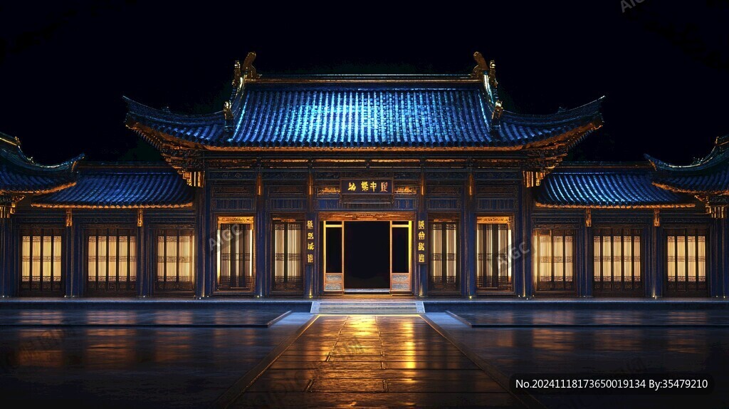 古建夜景效果