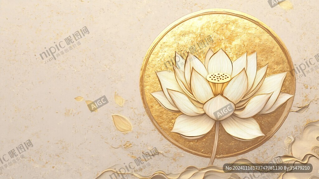 金色荷花壁紙