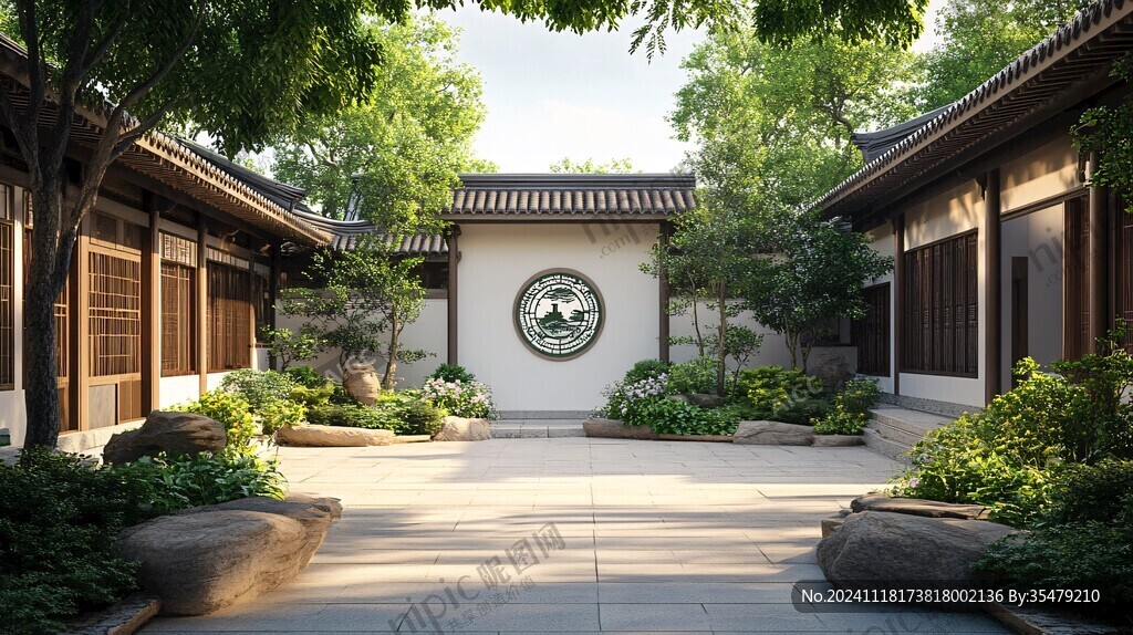 中式四合院庭院