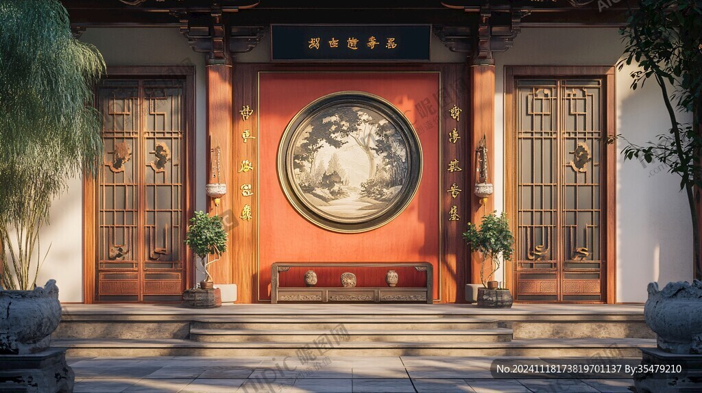 中式門場景