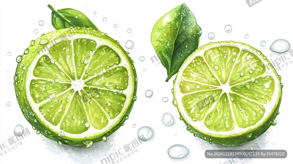 水果青檸插畫